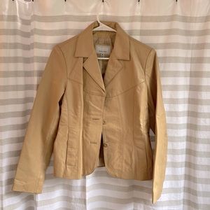 Wilson’s Leather Medium Camel colored leather blazer